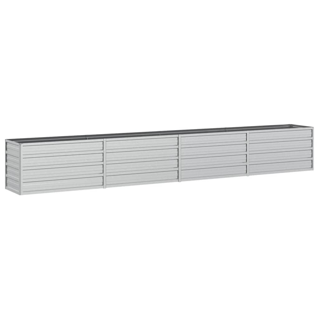 vidaXL Arriate de acero galvanizado plateado 320x40x45 cm