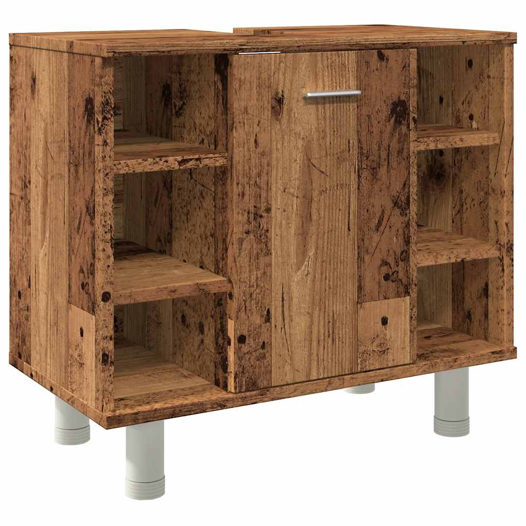 vidaXL Armario de baño madera contrachapada envejecida 60x32x53,5 cm
