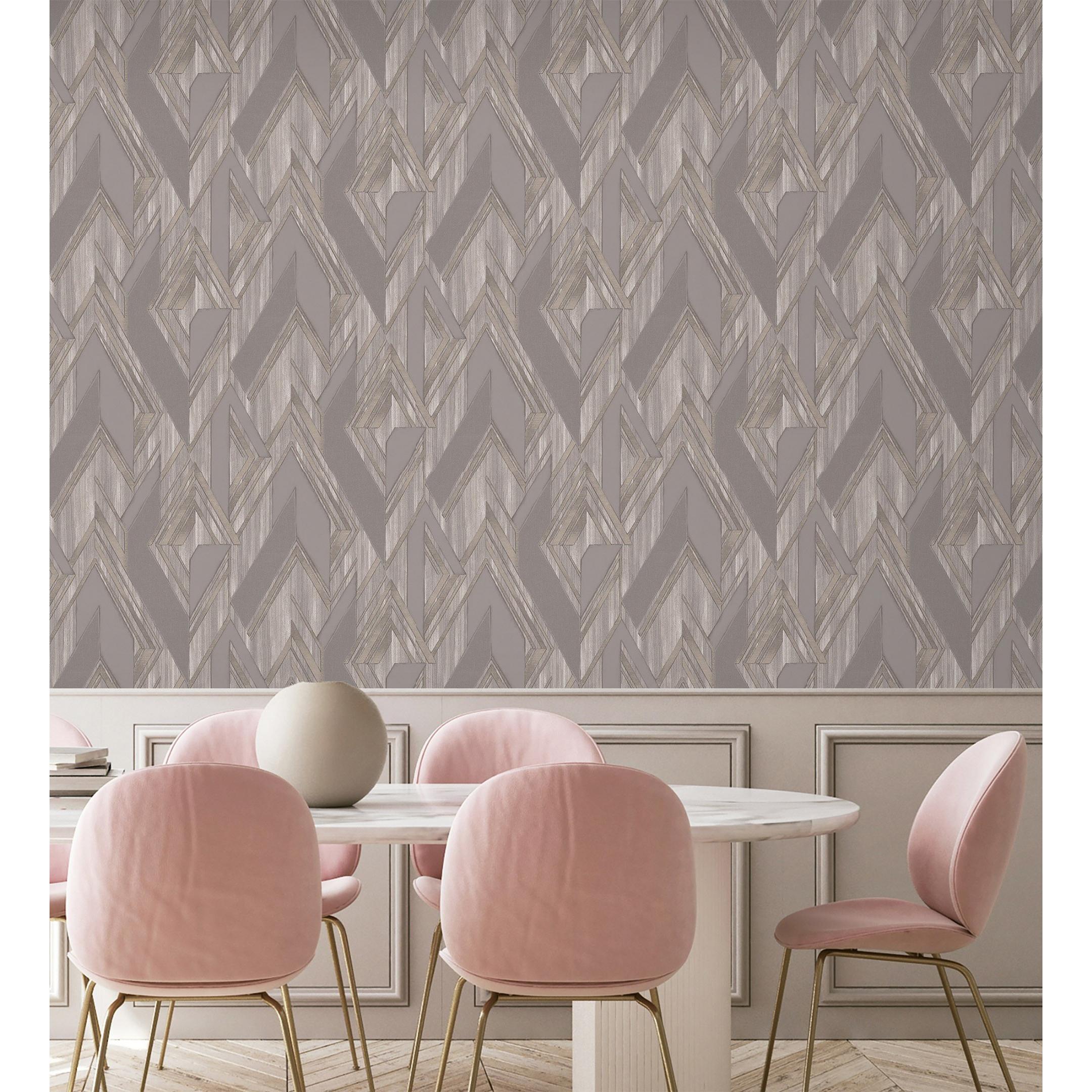 Papel pintado vinílico lavable de rombos modernos con textura en relieve - Chiron Diamonds 681650 de GAULAN - Rollo de 10 m x 1,06 m