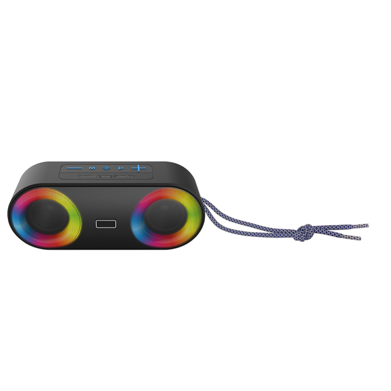 Ostark Altavoz potente portátil con luz LED de color, Hay volumen alto y graves potentes, IP65 Impermeable 3.7v 3000mAh, TF card, FM radio
