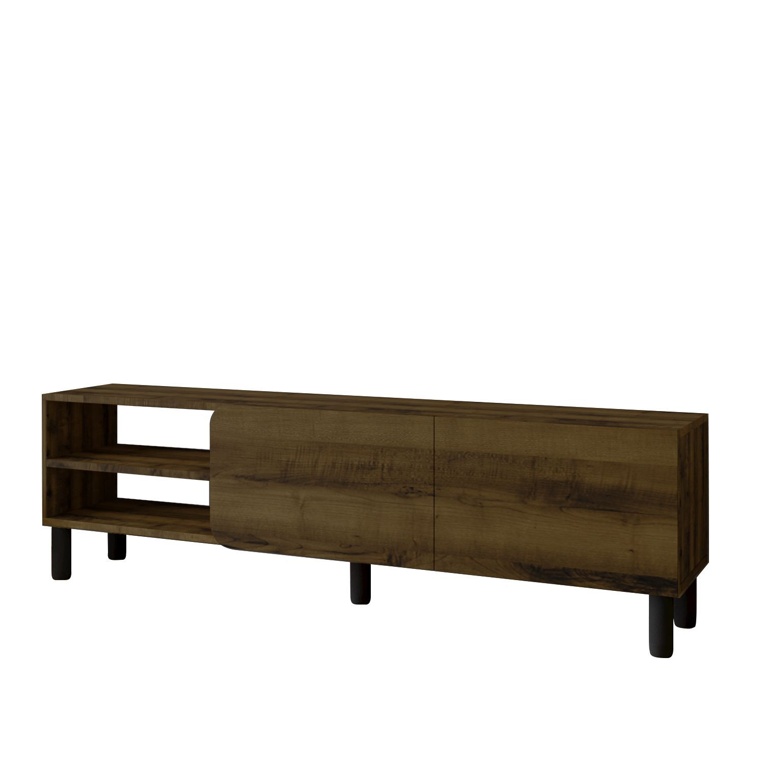 Habitat y Jardin - Soporte de TV de madera "River" - 150 x 31,4 x 48,2 cm - Nogal antiguo