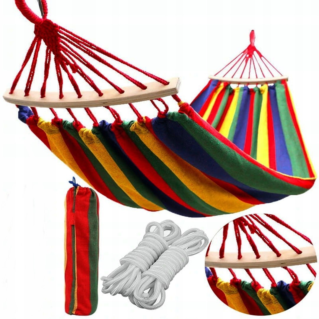 Hamaca Exterior Hamaca Portátil para Exteriores, Hamaca para Jardín, Hogar, Viaje, Camping, Columpio, Lona, Cama Colgante A Rayas, Hamaca Duradera, Columpio Hamac Hamaca para Senderismo