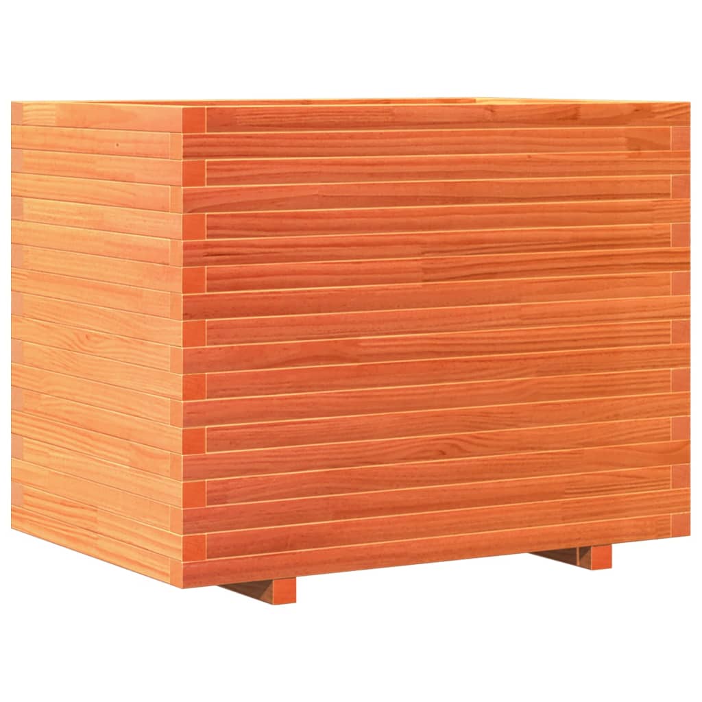 vidaXL Jardinera madera de pino impregnada 90x60x72,5 cm Color Pino natural,  Blanco,  Marrón cera y mas