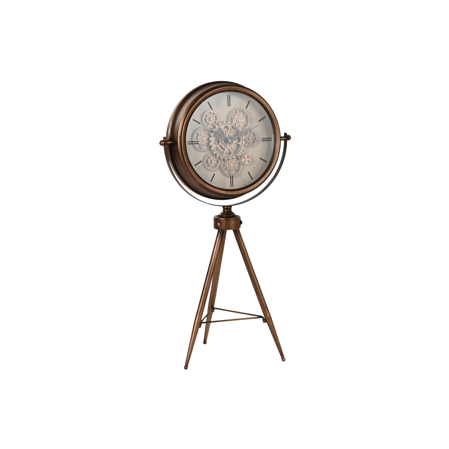 Reloj pie metal cristal 43x30x85 movimiento dorado , El mejor complemento para tu hogar.