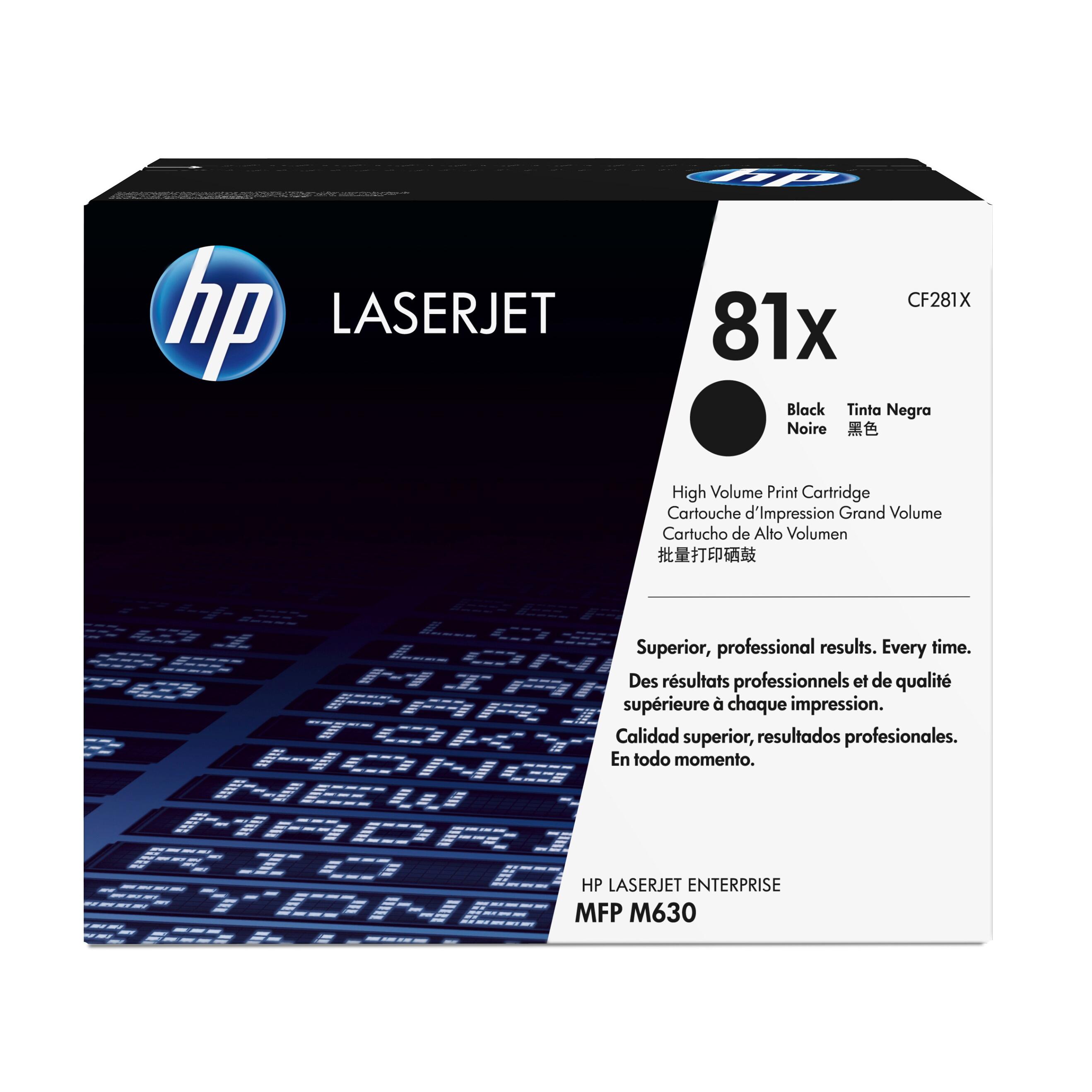 Cartucho de tóner original LaserJet 81X de alta capacidad negro