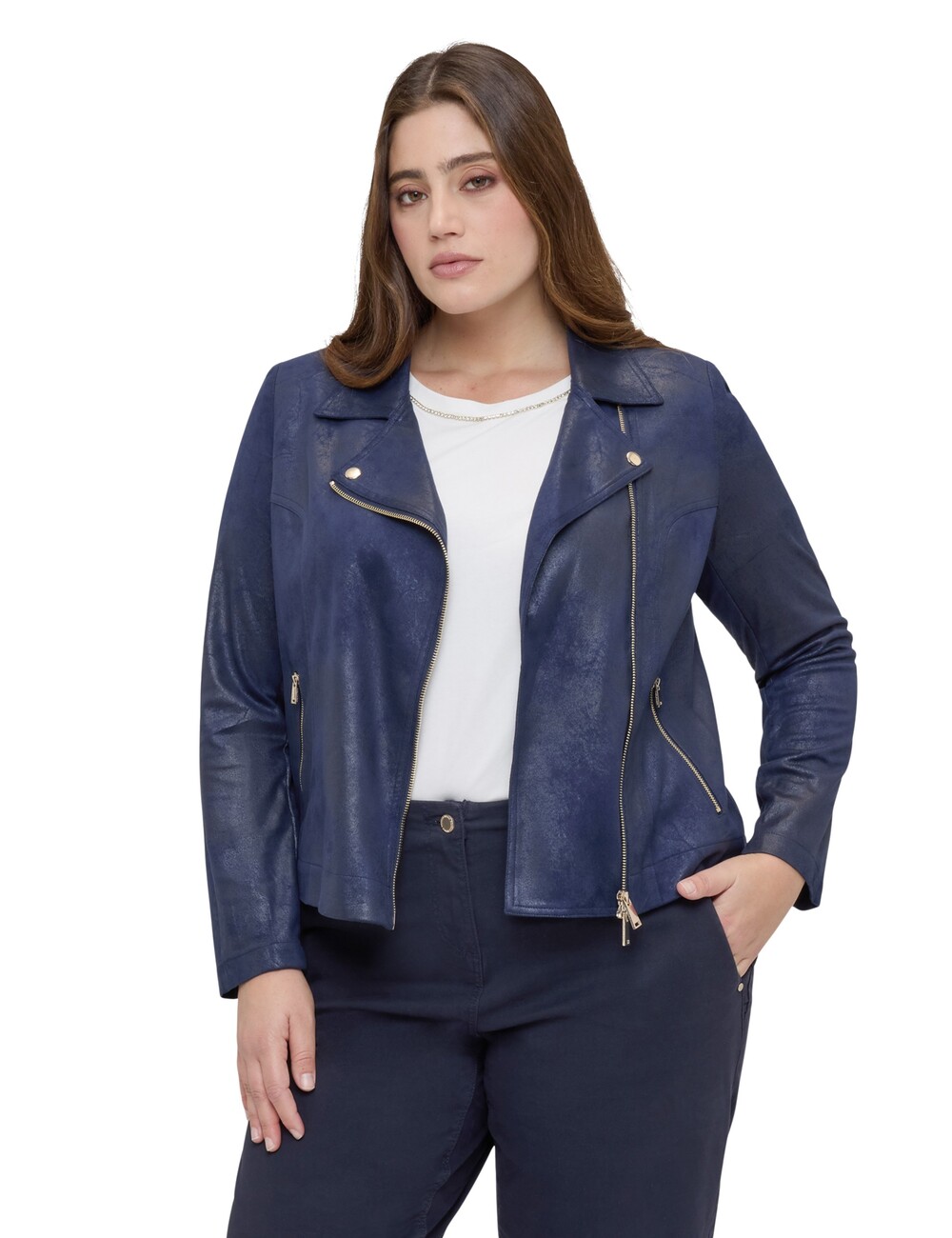 Fiorella Rubino - Chaqueta biker con cremallera asimétrica