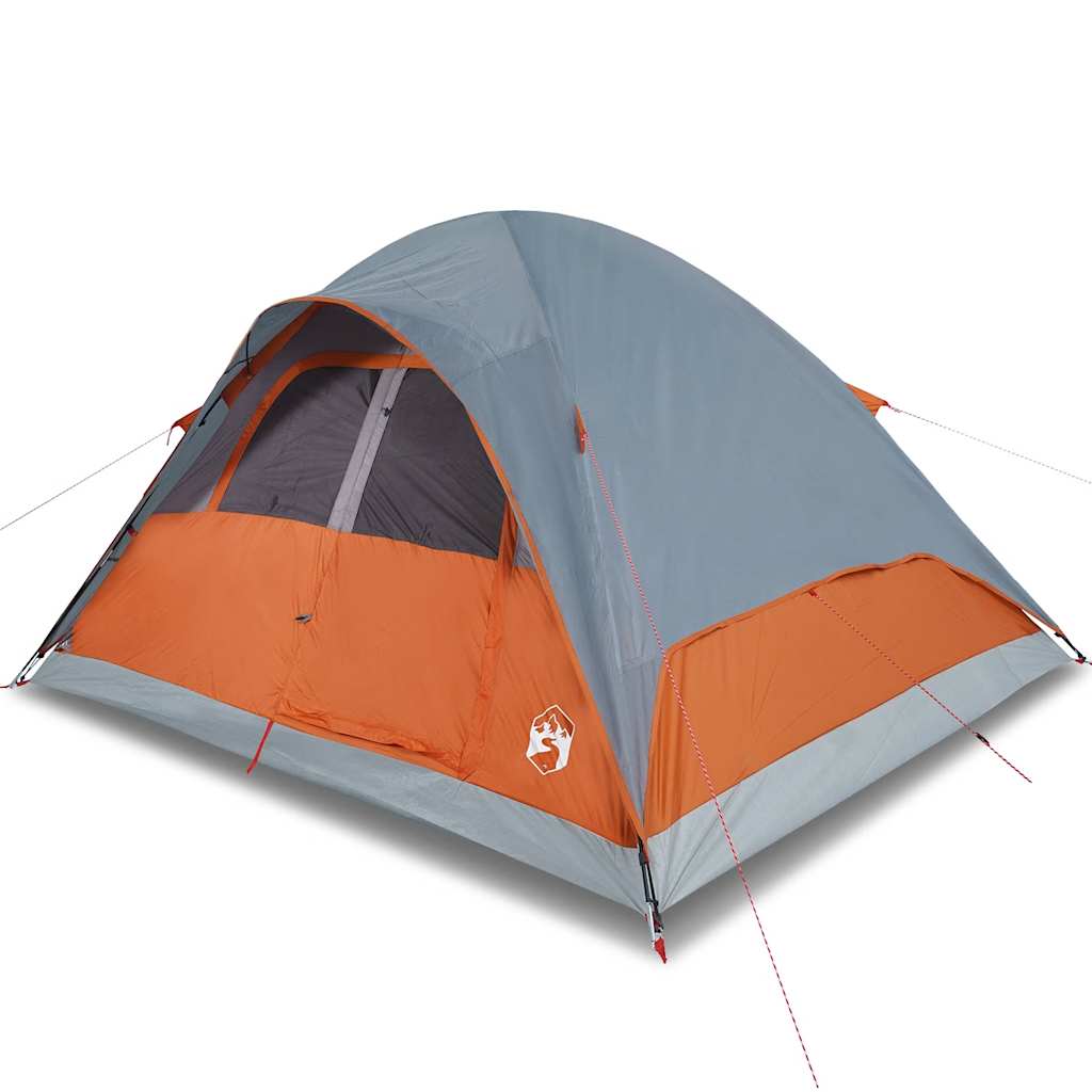 vidaXL Tienda familiar con cúpula para 6 personas impermeable naranja
