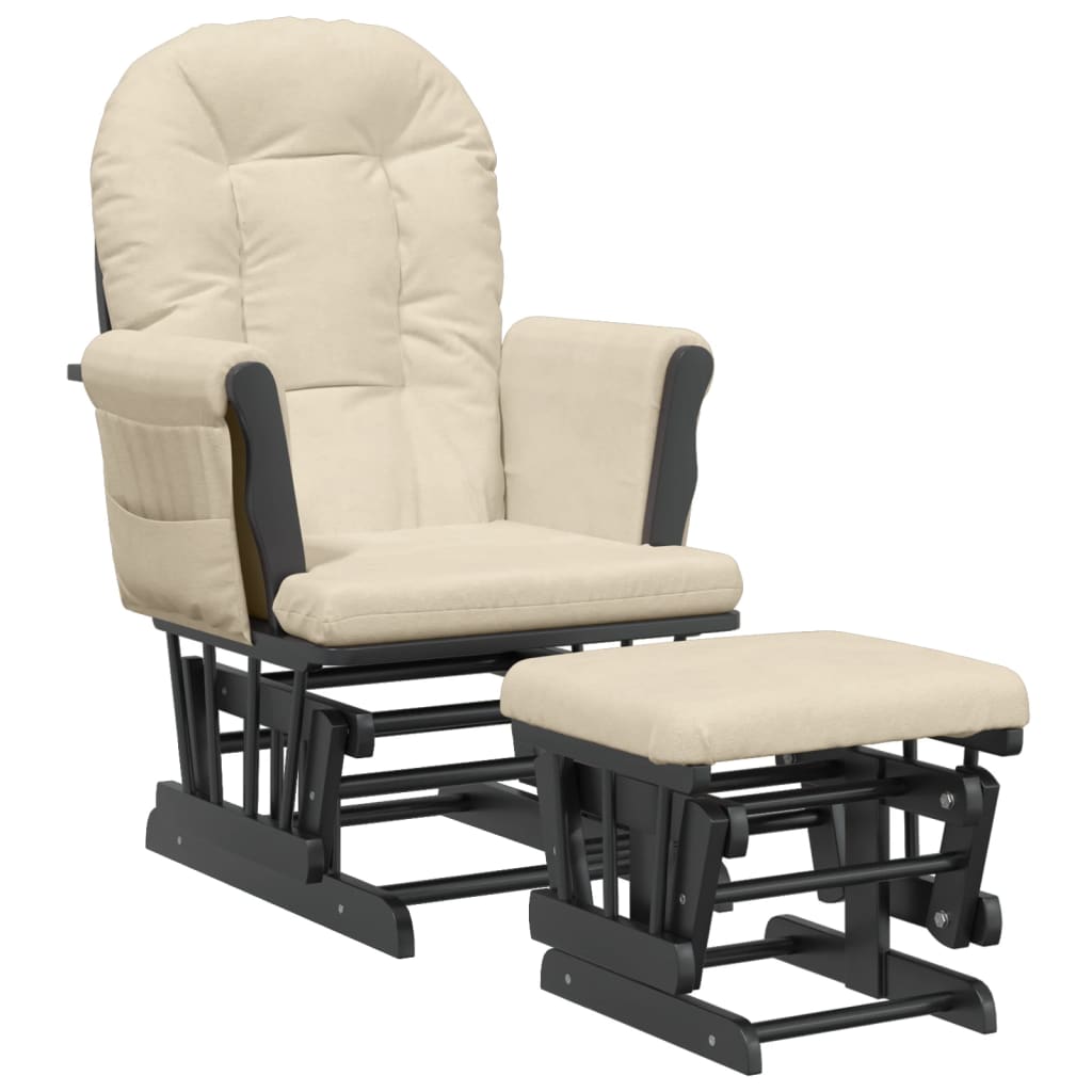 vidaXL Sillón de Lactancia con Taburete Silla Mecedora Asiento Salón Tela