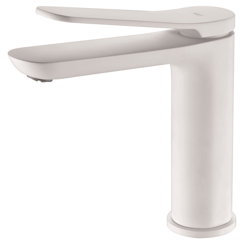 Imex Dinamarca BDR031-1BL grifo monomando para lavabo con discos cerámicos y acabado blanco mate