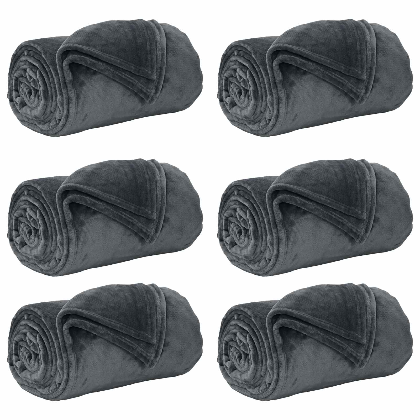 vidaXL Mantitas de Sofá 6 pcs Gris oscuro 220 x 240 cm Lana