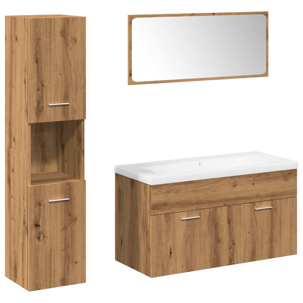 vidaXL Juego de muebles baño 5 piezas madera ingeniería roble artisan