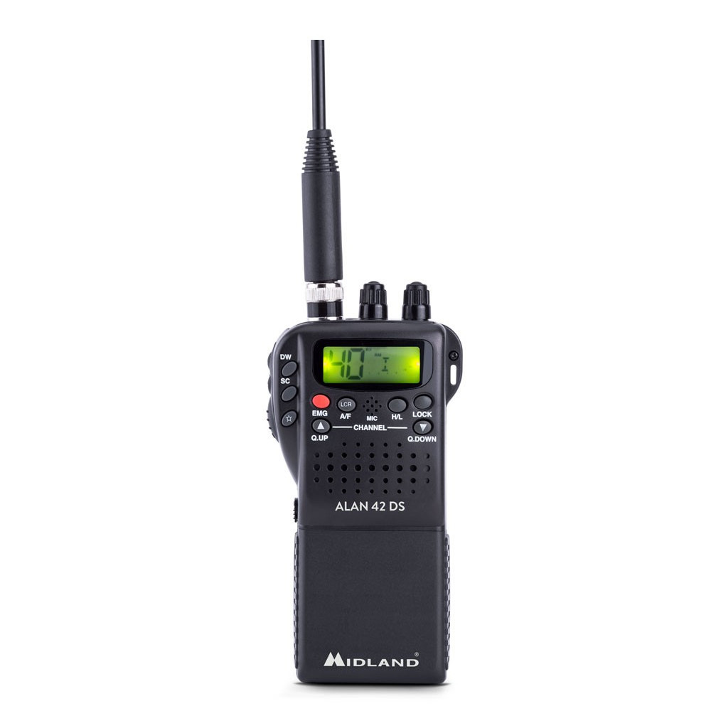 Midland Walkie CB27 Multibanda ALAN42DS Portátil Multiestándar con Squelch Digital y Filtros ANL y Noise Blanker