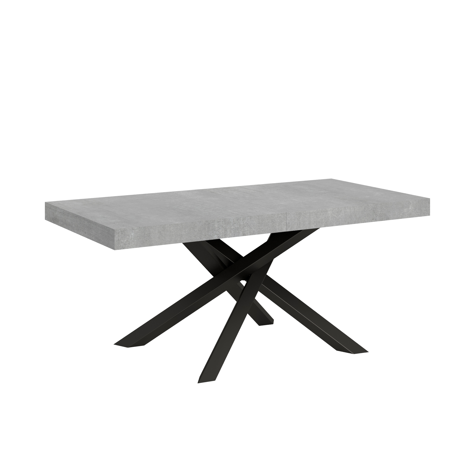 Mesa extensible 200/460x90 cm Volantis hormigón con patas antracita - Itamoby