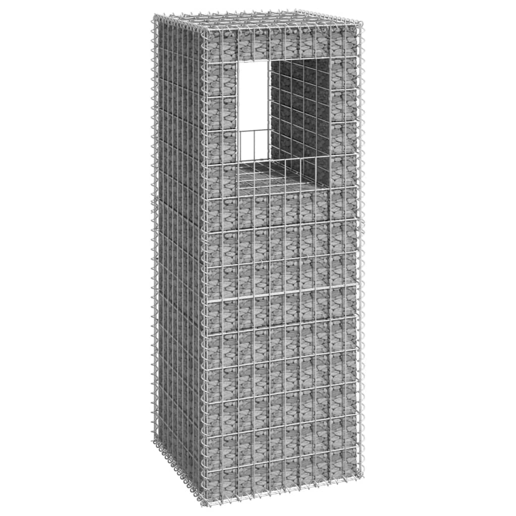 vidaXL Cesta Poste de Gaviones de Hierro Patio Jardín Jardinera Dimensiones 40 x 40 x 60 cm,  50 x 50 x 60 cm,  40 x 40 x 100 cm y mas