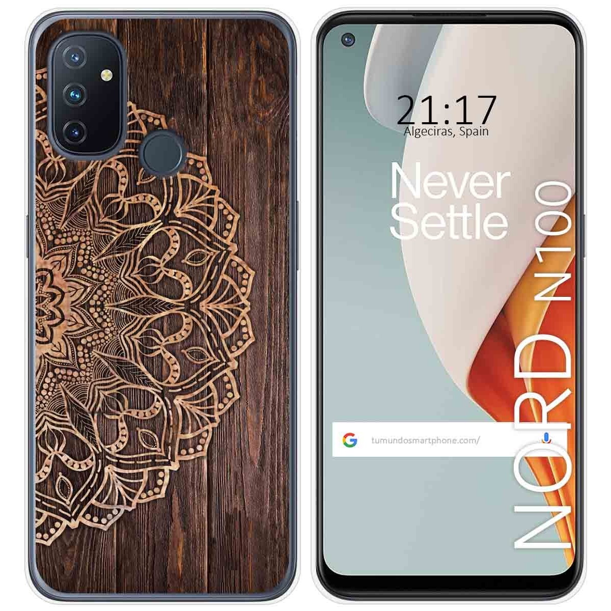 Tumundosmartphone Funda Gel Tpu para Oneplus Nord N100 diseño Madera 06 Dibujos