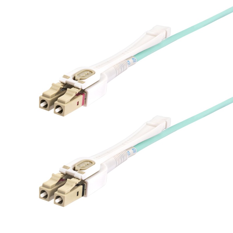 StarTech.com - Cable de Fibra Óptica Multimodo LC a LC (UPC) OM4 de 10m - con Pestillos - 50/125µm - Redes de 100G - Resistente  450FBLCLC10PP