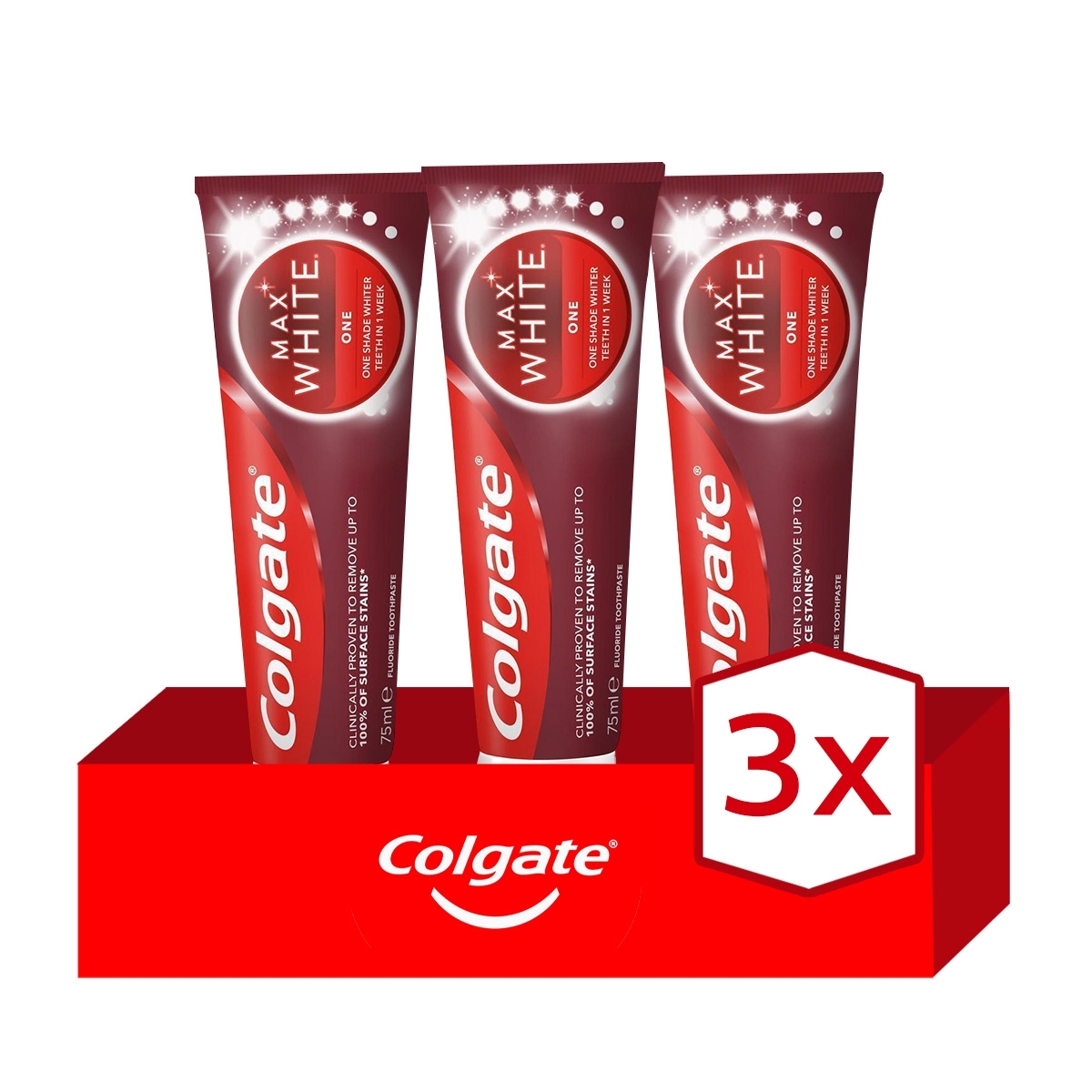 Colgate - Pasta de dientes blanqueadora Colgate Max White One 75ml. Pack 3