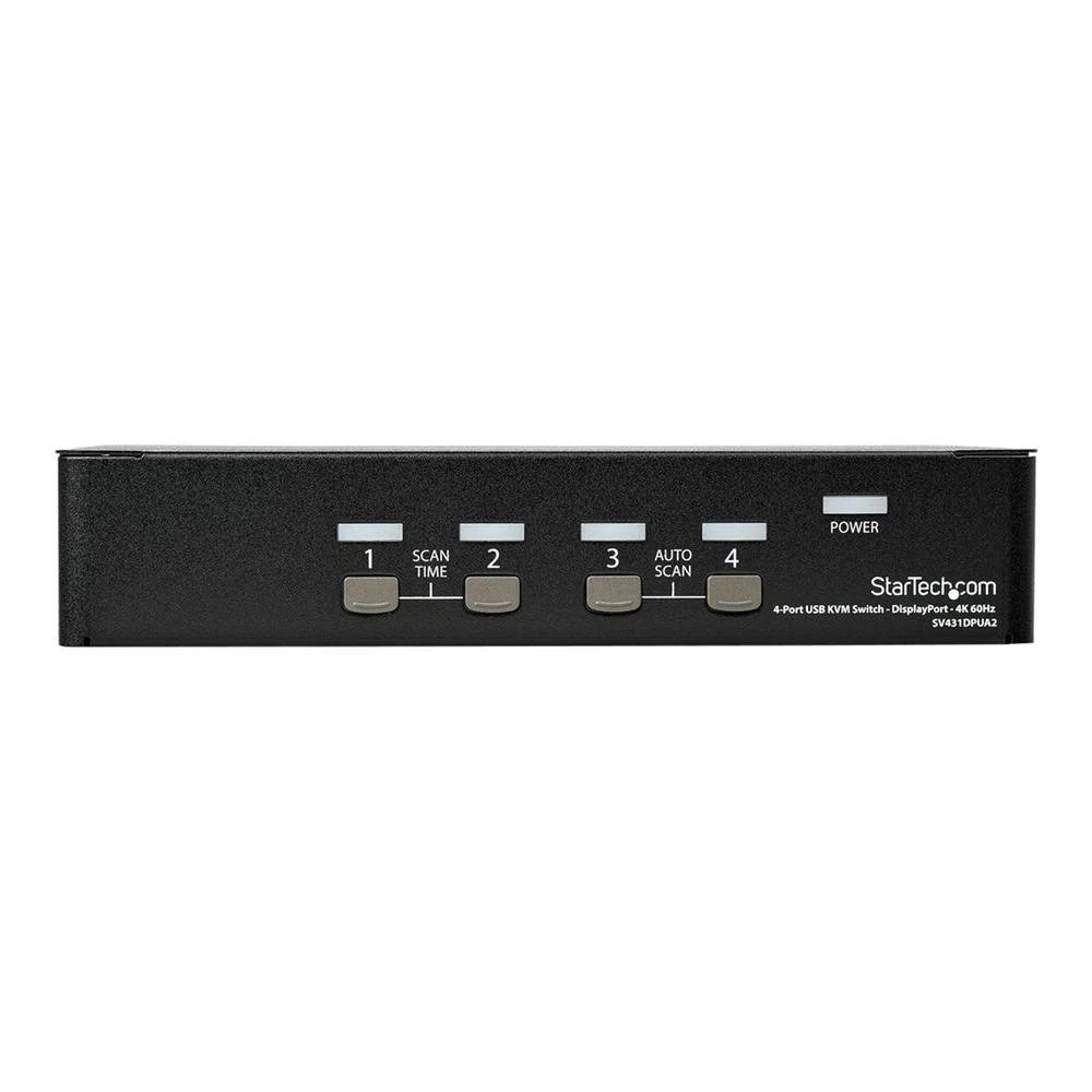 HUB Switch puertos 4 entradas DisplayPor StarTech SV431DPUA2  | 4 x puertos KVM con soporte de audio (conmutación entre 4 sistemas DisplayPort), con soporte MST), Negro