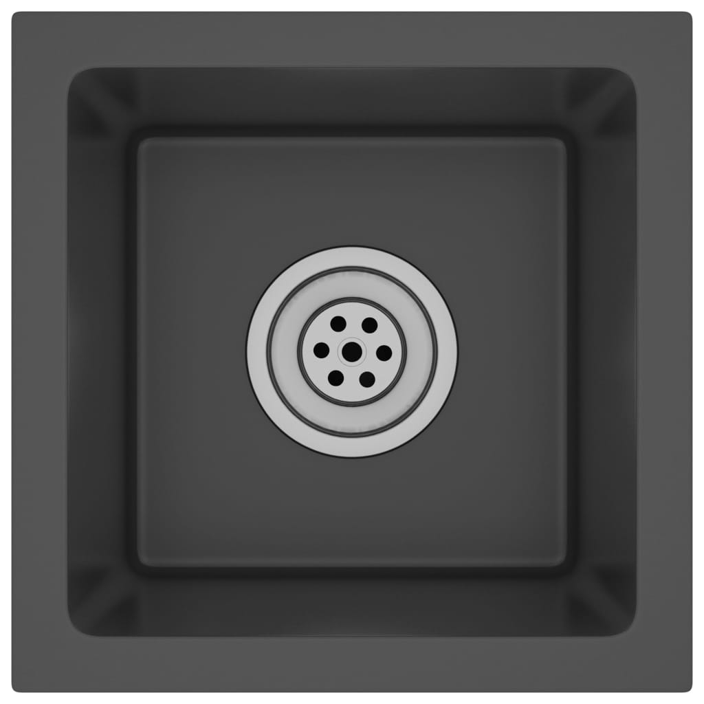 vidaXL Fregadero de Cocina Hecho a Mano de Acero Inoxidable Lavabo Color Plateado,  Negro, y mas