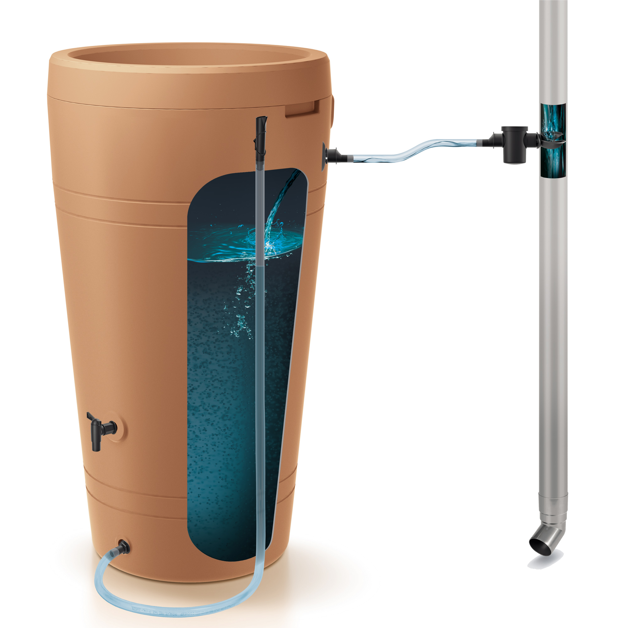 Cisterna Agua Lluvia Prosperplast 230L + Set Accesorios ICANSET7