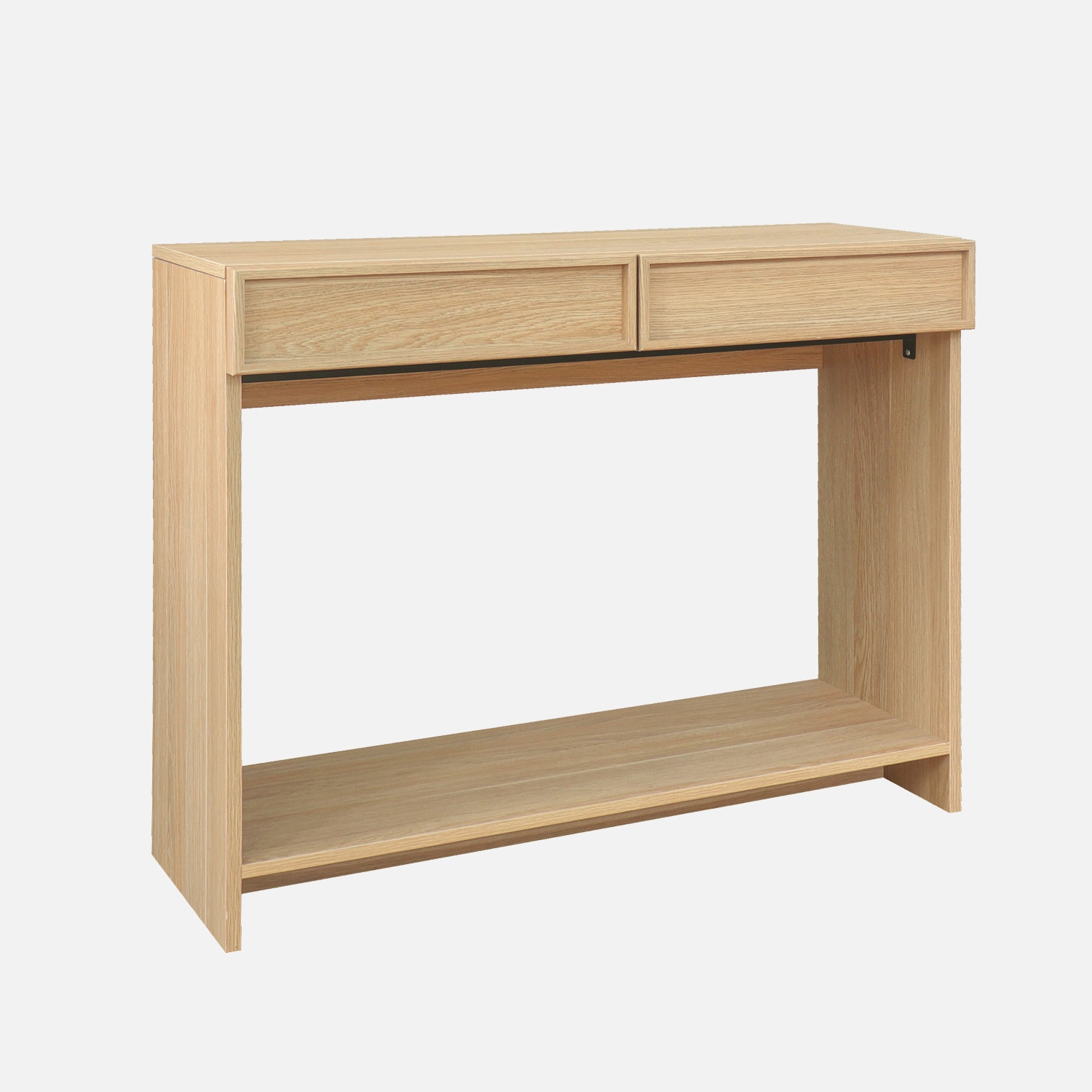 sweeek - Consola efecto madera con 2 cajones y estante, 100cm , Kuba , 100x33x78
