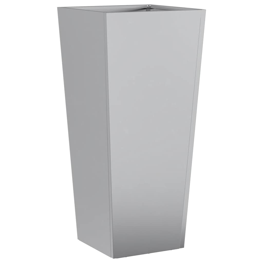 vidaXL Jardinera acero blanca 35x35x75 cm en color Acero/Blanco/Acero Inoxidable/Gris Claro/Acero/Verde y más