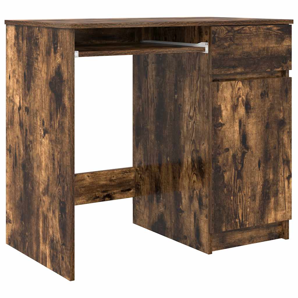 vidaXL Escritorio roble ahumado 86x49x76 cm madera de ingeniería