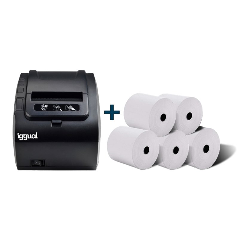 Iggual tp8002 thermal ticket printer kit 5 rolls