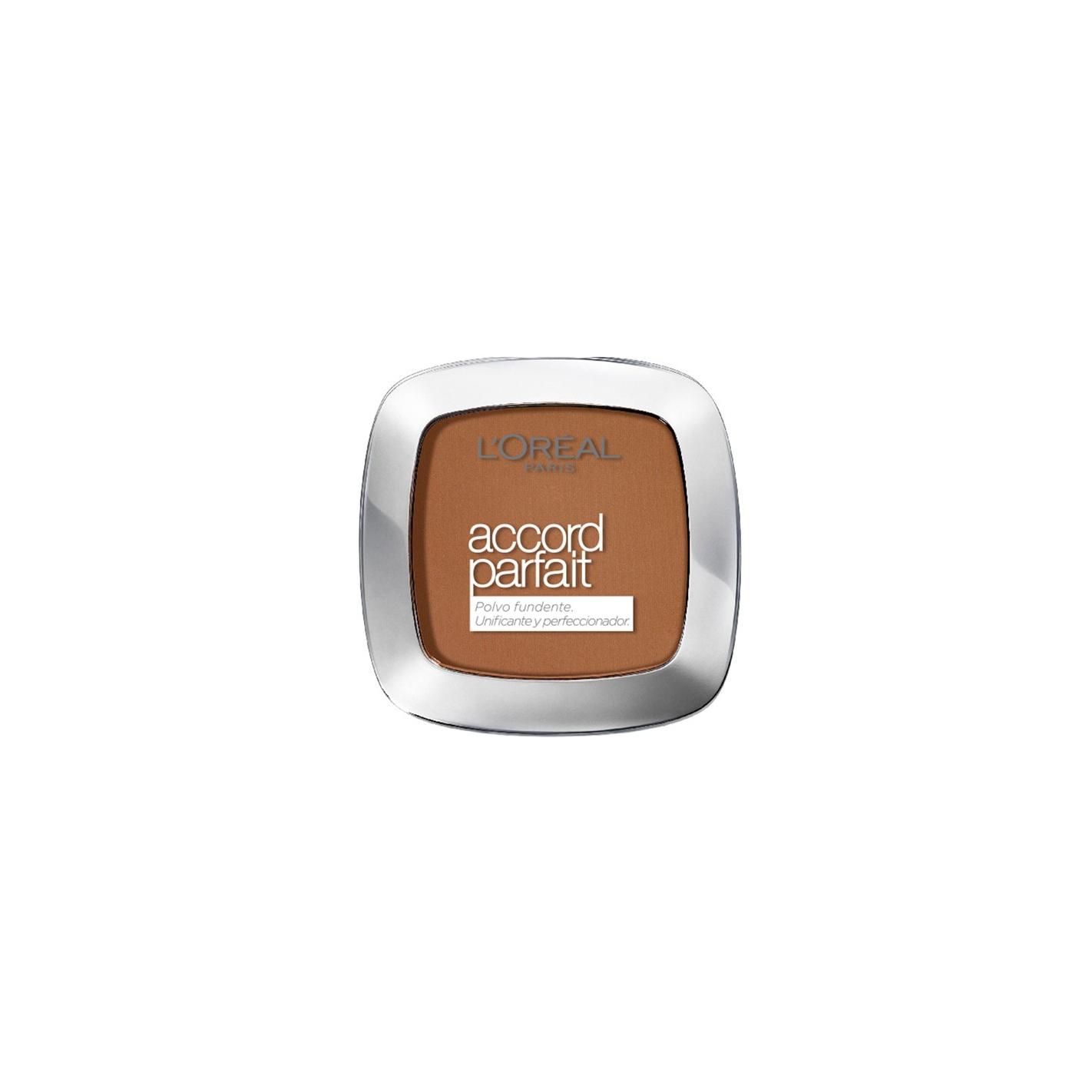 L'Oréal Paris - POLVO COMPACTO ACCORD PERFECT para maquillaje mujer, acabado natural y fusión perfecta con el tono y textura de la piel, polvos ultra finos y ligeros