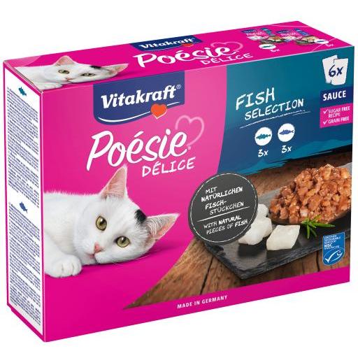 VITAKRAFT GATO POESIE DELIE POUCH MULTIPACK CON PESCADO 6 BOLSITAS DE 85g