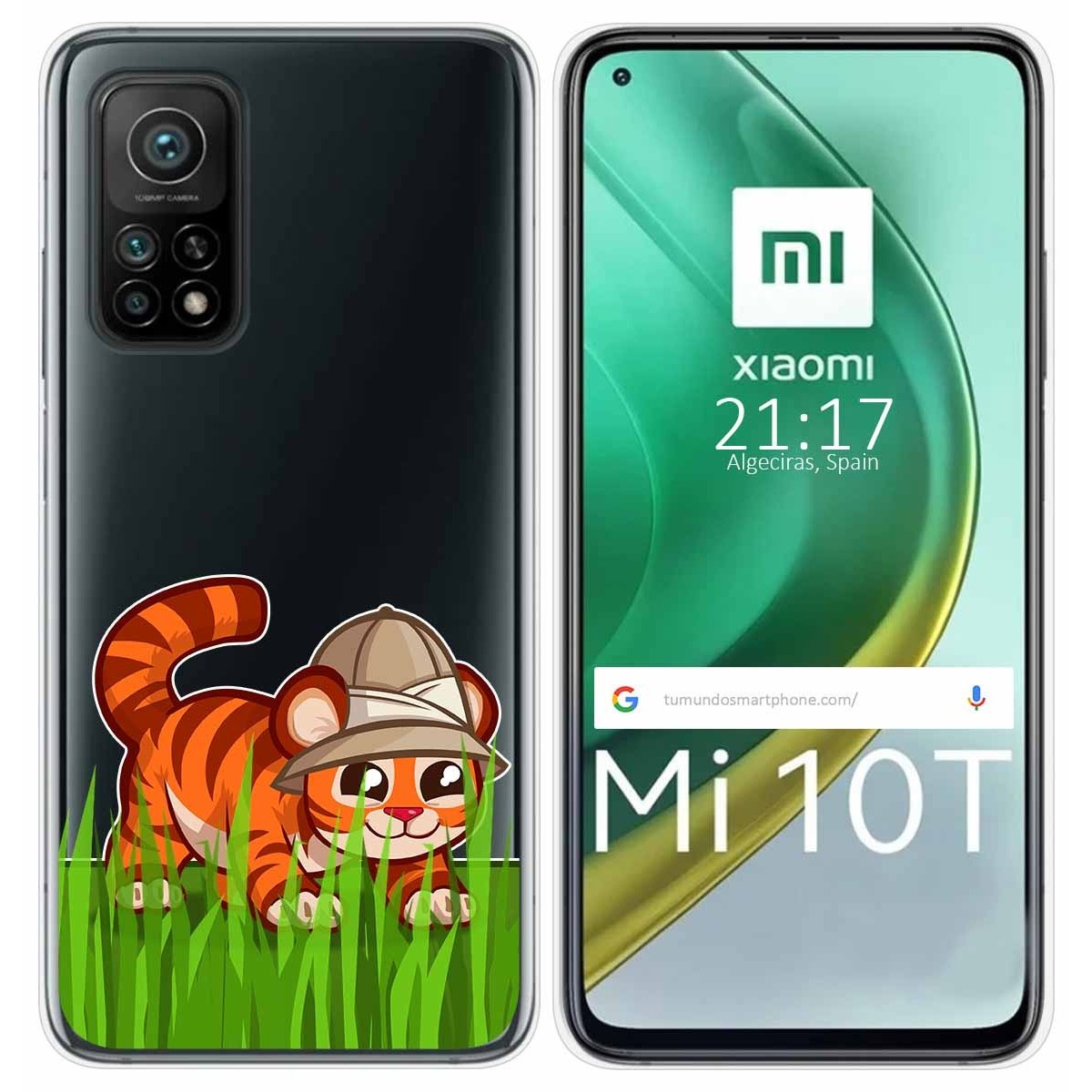 Tumundosmartphone Funda Gel Transparente para Xiaomi Mi 10T / 10T Pro diseño Tigre Dibujos