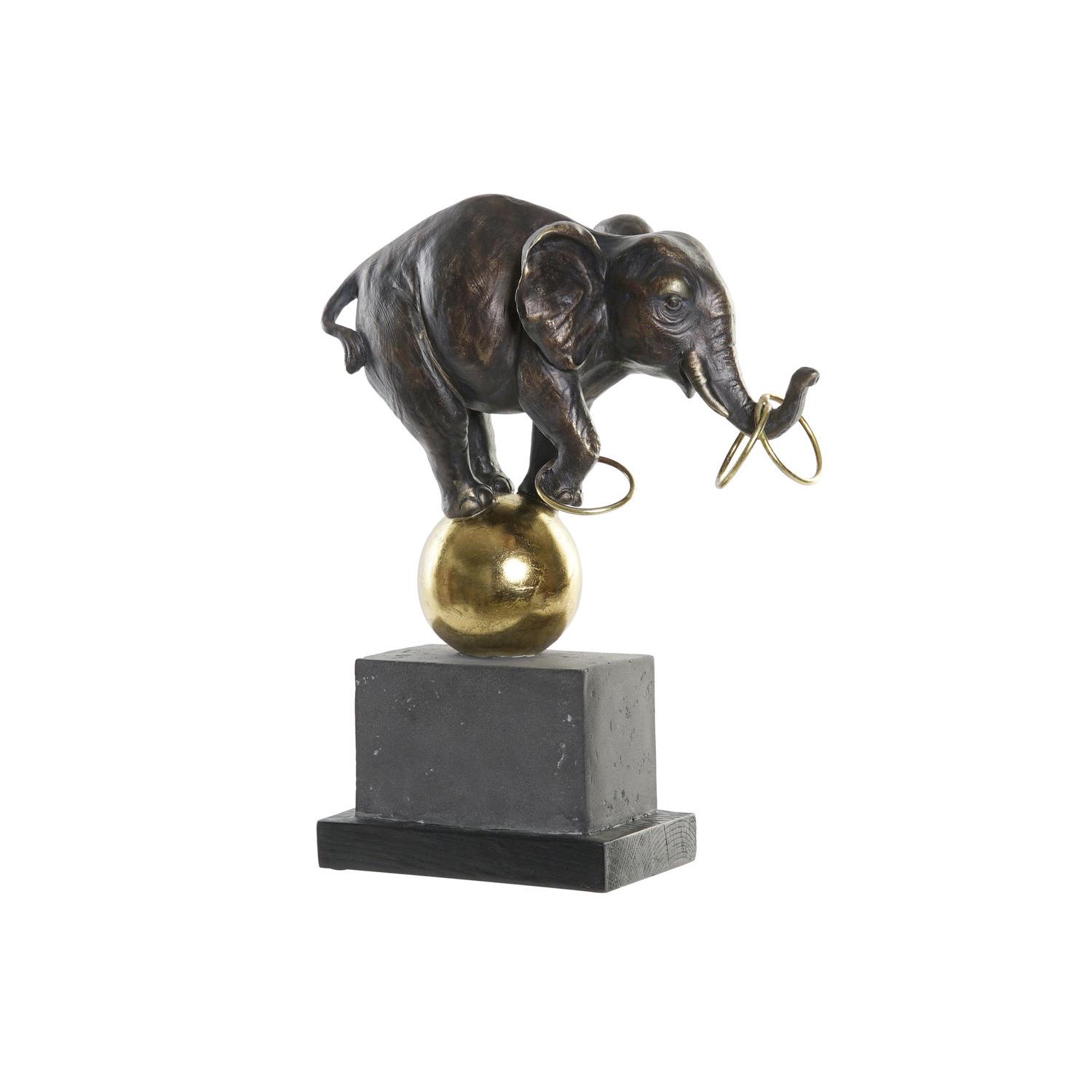 FIGURA RESINA METAL 31X13X41 ELEFANTE NEGRO FD181242