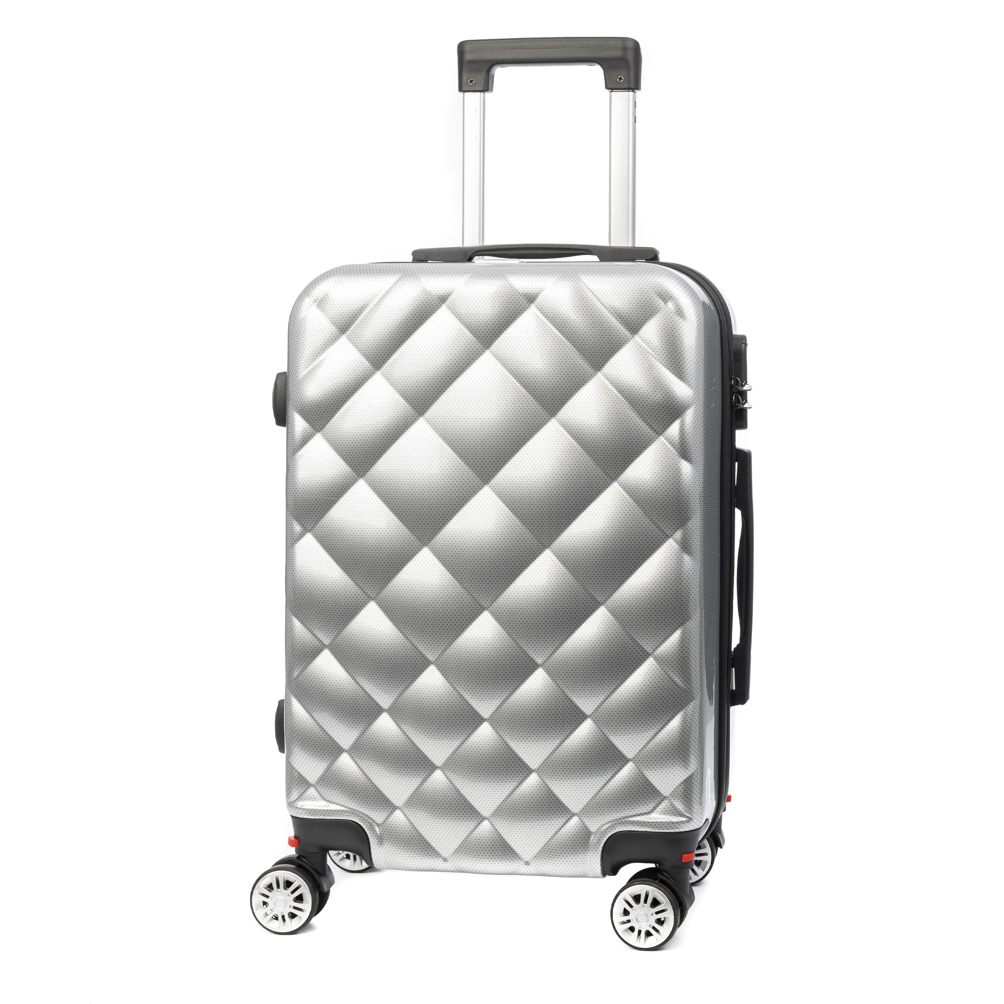 DAM Maleta de cabina Trolley en material ligero de ABS + PC de alta resistencia. Cerradura numérica y 4 ruedas dobles extraíbles y giratorias 360°.  37x24x56Cm