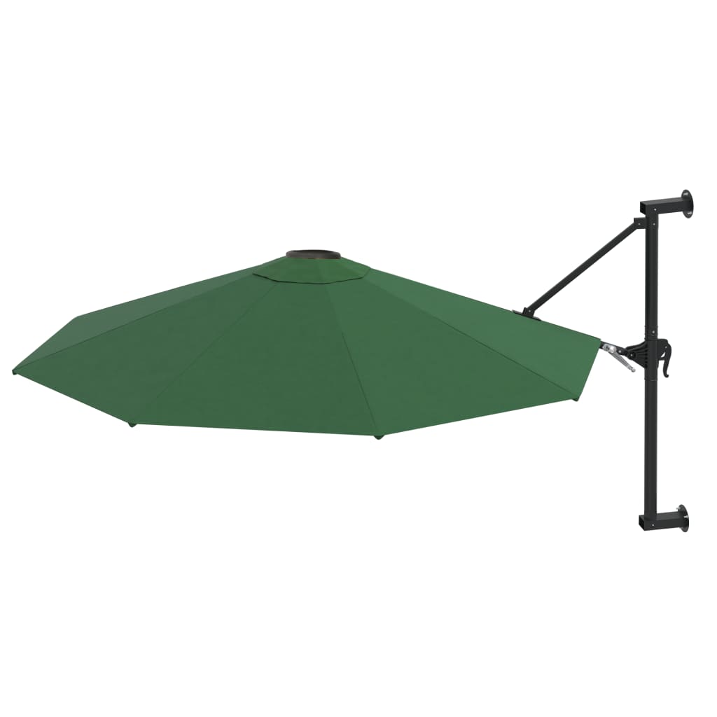vidaXL Sombrilla de pared con barra de metal 300 cm Color Arena, Verde, Antracita