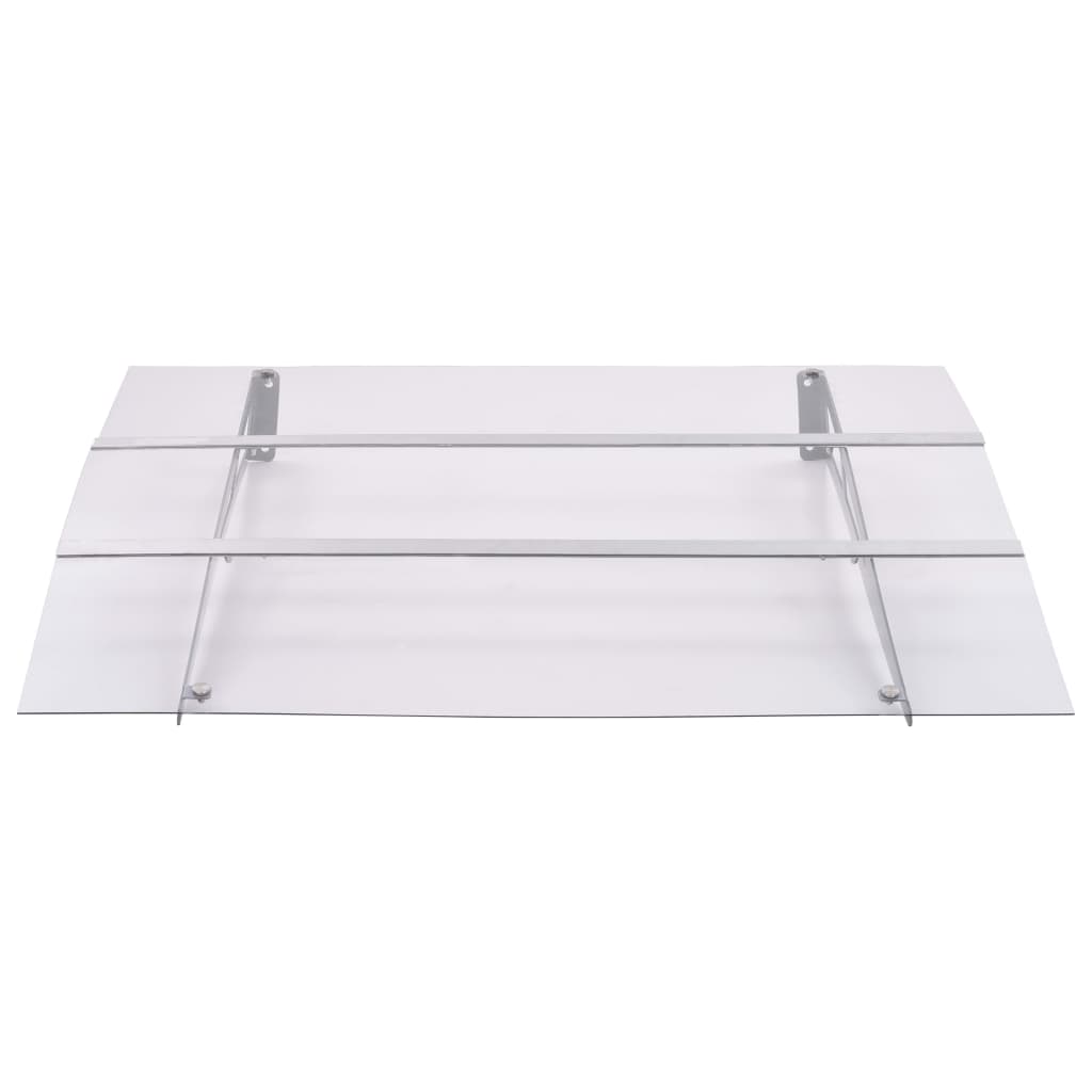 Capi Vidaxl Marquesina Puerta Policarbonato Plata y Transparente 120x90cm