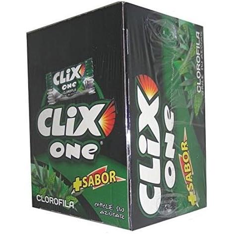 Chicles Clix Sabores Surtidos - Chicle Clix 200 Uniades - Sin Azucar - Chicles Clix Fresa - Menta - Mojito - Sandia - Clorofila - Hierbabuena - Tropical - Regaliz de Fresa