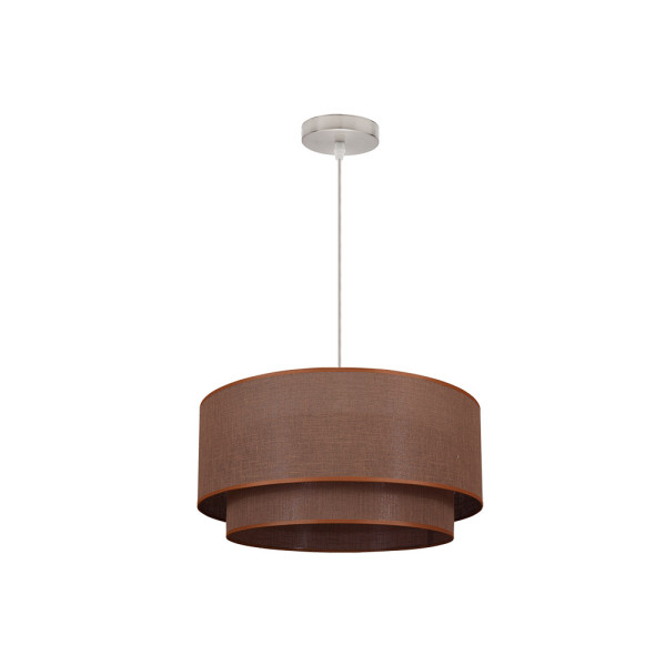 Mi Lampara - Colgante Doble 1l. Marron/beis Cilind (35/25/reg)