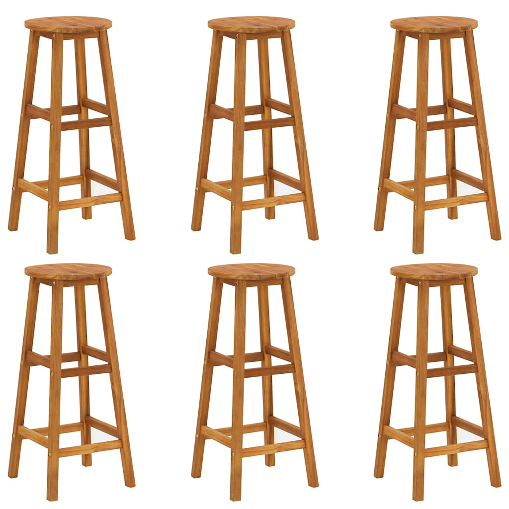 vidaXL Taburetes de cocina 6 unidades madera maciza de acacia