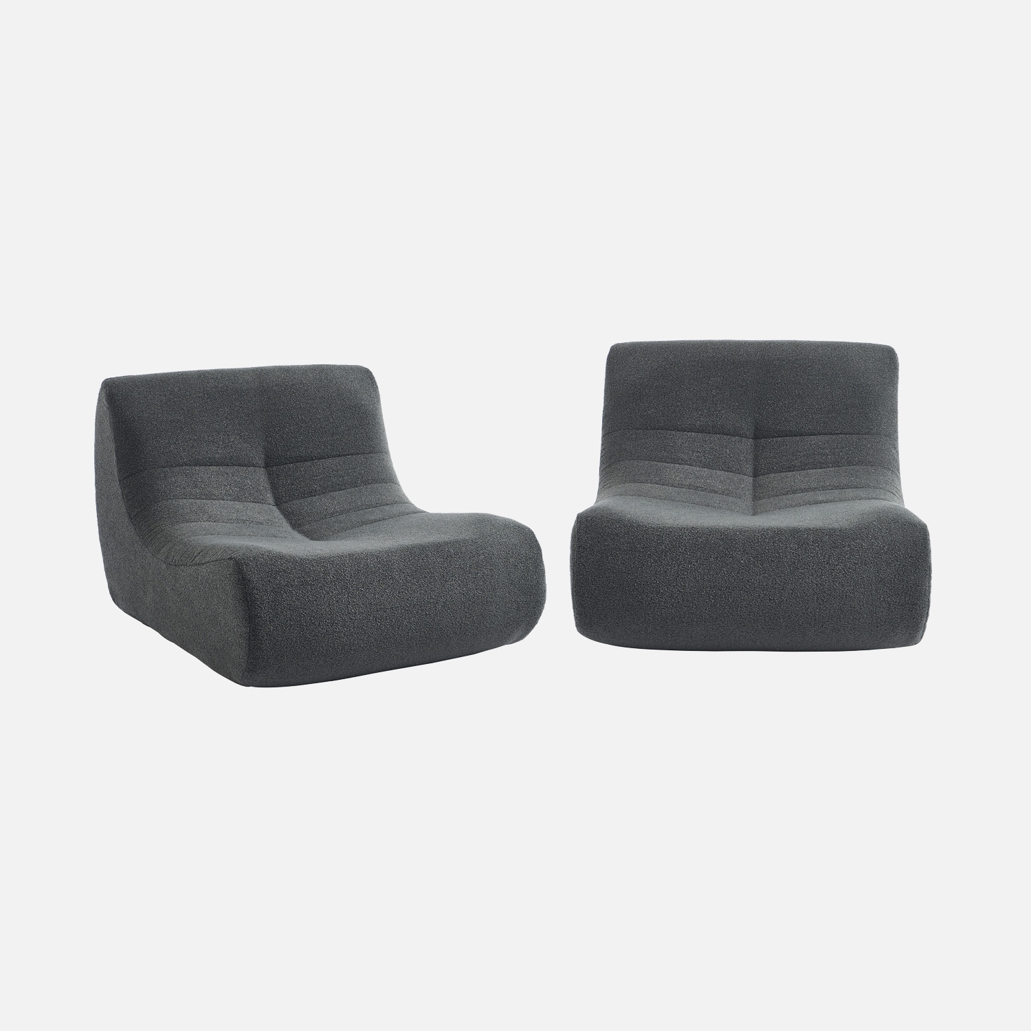 sweeek - Sofá modular en borreguito texturizado, 2 plazas , Sokol borreguito , 91x105x72