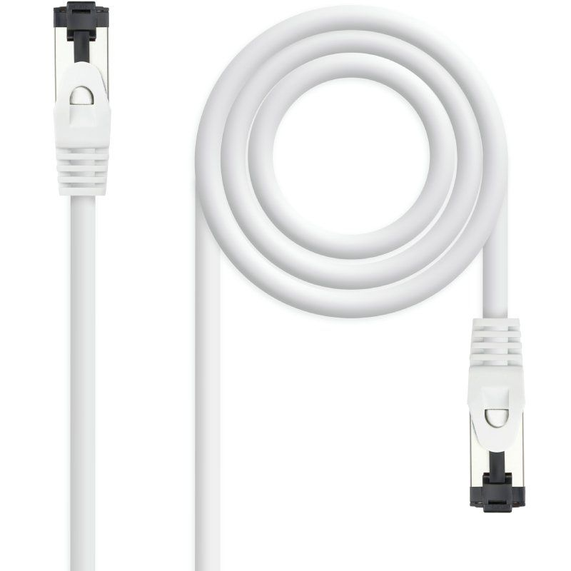 Nanocable Cable de Red Latiguillo Cat.8.1 2GHz LSZH SSTP AWG26, Blanco, 25 cm