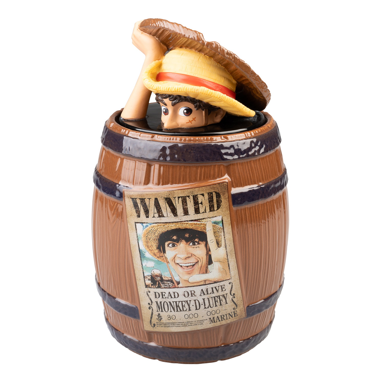 Grupo Erik Galletero One piece manga - Figura One Piece Luffy como Bote Galletas | Merchandising | Regalos para Fans del Manga y Anime | Tapadera Hermética 5,6 L