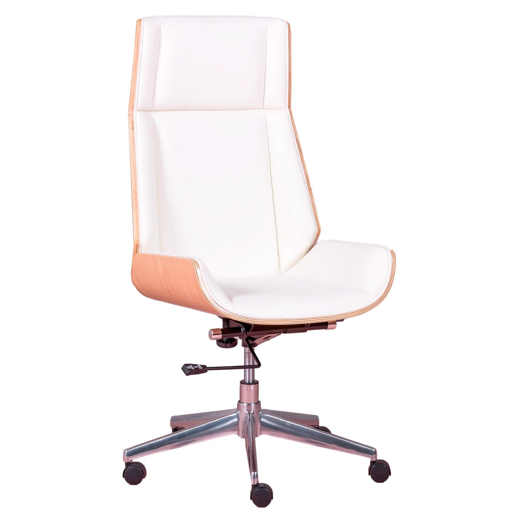 Nest Dream - Silla oficina con respaldo alto en madera arce y tapizada en polipiel - Nordic S