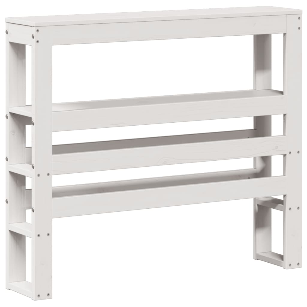 vidaXL Cabecero de cama con estantes madera maciza pino blanco 75 cm