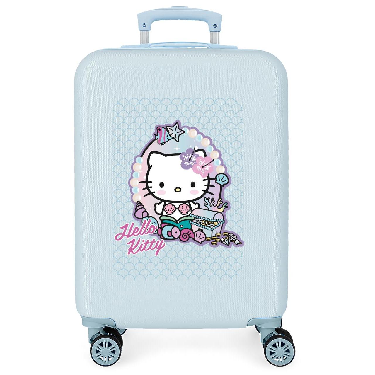 Maleta de cabina Sanrio Hello Kitty Mermaid kitty ABS con capacidad de 41,8L Azul claro