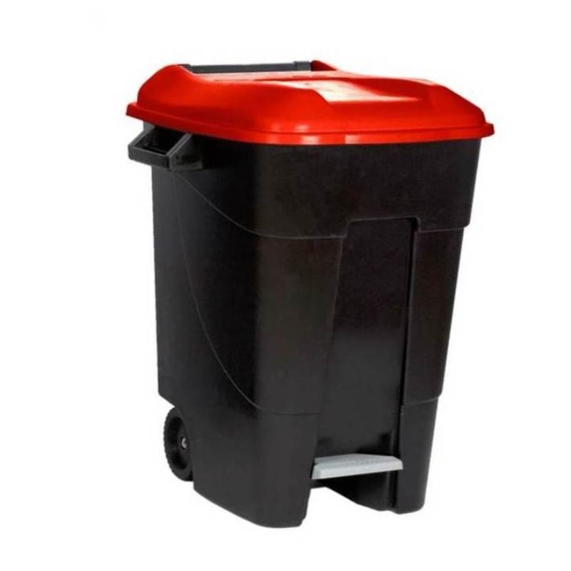 Contenedor residuos pedal 120l. disponible en varios acabados. acabado rojo