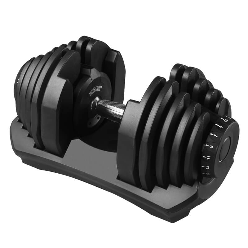 Mancuerna Ajustable 18-40 kg Regulación de Peso con Perilla Giratoria Mancuerna de Hierro Ajustable para Ejercicios de Fitness Mancuerna Ajustable con Asa Ergonómica Antideslizante Color Negro