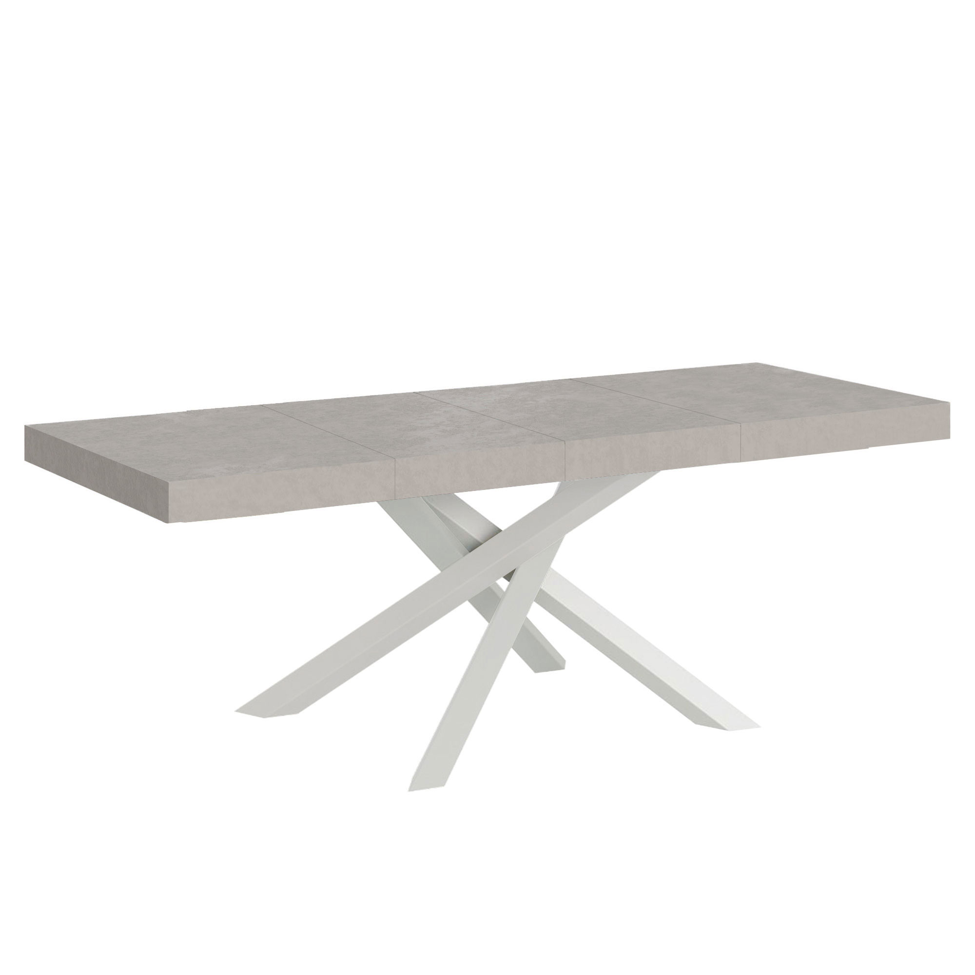 Mesa extensible Volantis Premium Cashmere 160/264x90 cm con patas blancas - Itamoby