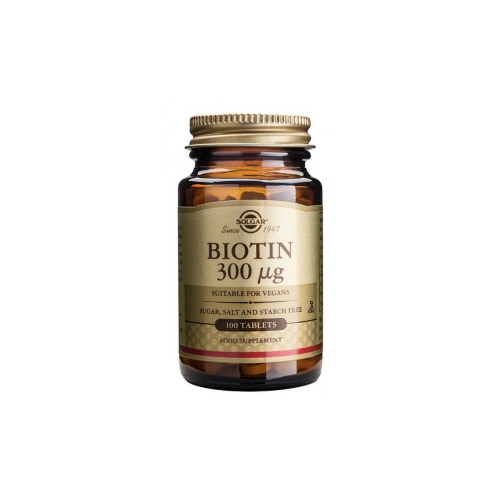Biotina 300mcg. 100 comprimidos de Solgar
