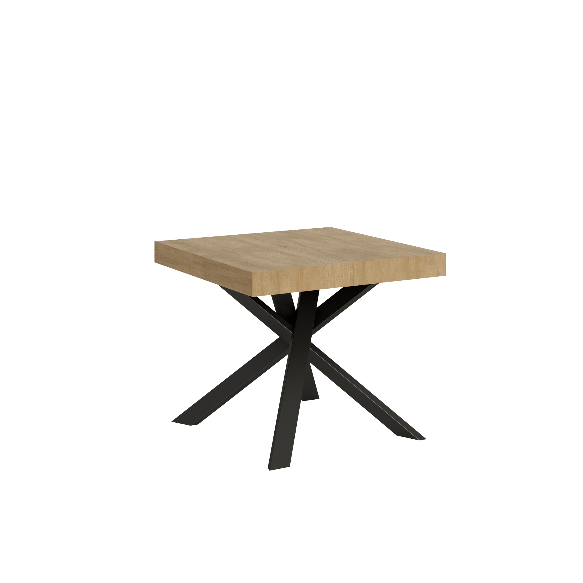 Mesa extensible 90x90/194 cm Clerk tablero Roble Nature - patas Antracita - Itamoby