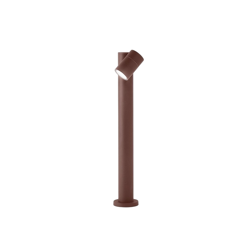 Bolardo de jardín con 1 bombilla E27 máx. 35 W, IP65, aluminio pintado, bolardo para exteriores, acero Corten-Perenz